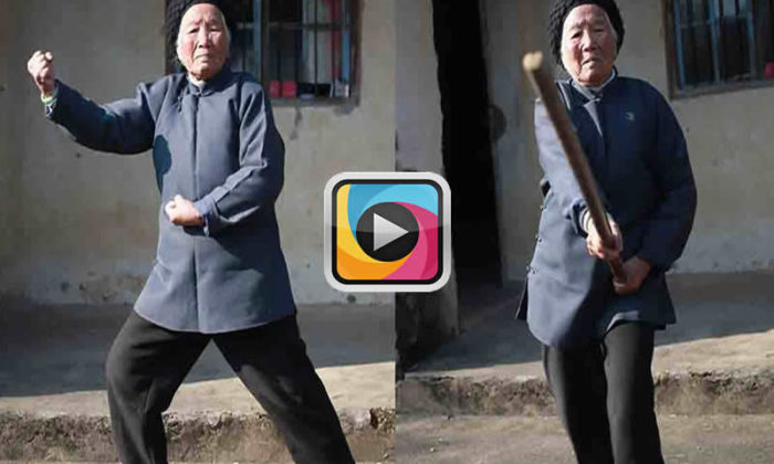 94 yaşındaki Kung Fu yapan Çinli nine hayata meydan okuyor!