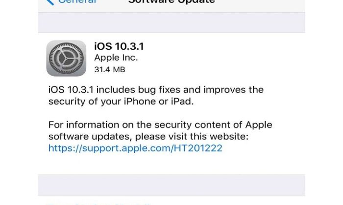 iOS 10.3.1 Güncellemesi Yayınlandı!